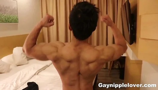 Craving Muscle Heat: Asian Hunk Sucks Rock-Hard Nips, Worships Jacked Glory – 18+