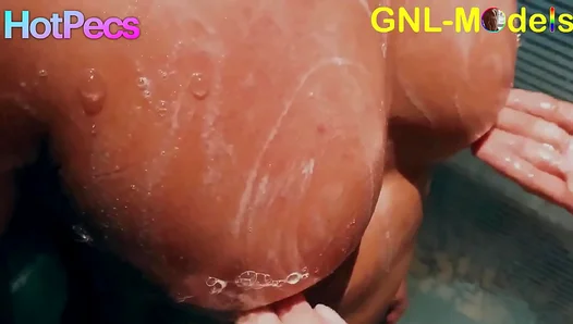 Hardbody Asian Stud Sucks Swollen Pecs in Steamy Shower Session – NaughtyLads 18+