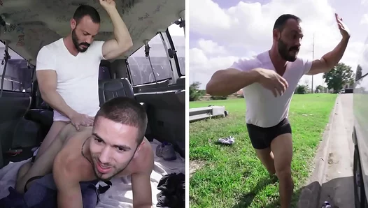 Muscle Stud Craves More: Hot Gay Tryst with Joey Doves in Bait Bus Van – 18+