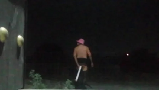 Riding the Rhythm: Horniest Moment as He Mounts a Petite Pleasure Tool Outside –
