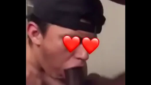 Young Twink Gulps Down Huge Black Dick in Steamy Blowjob Action – GayPorn 18+