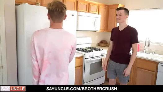 Stepbrothers Trade More Than Just Controls—Hot Gay Encounter Sparks in the Kitchen – 18+