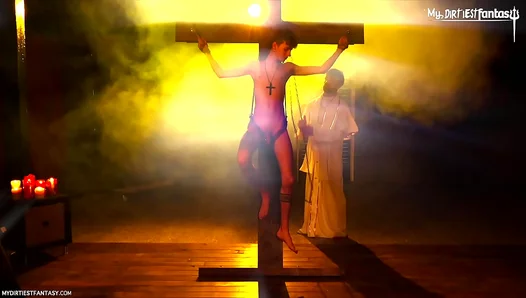 Dominant Priest Takes Confession from Horny Twink — Rough Bareback Fuck – 18+