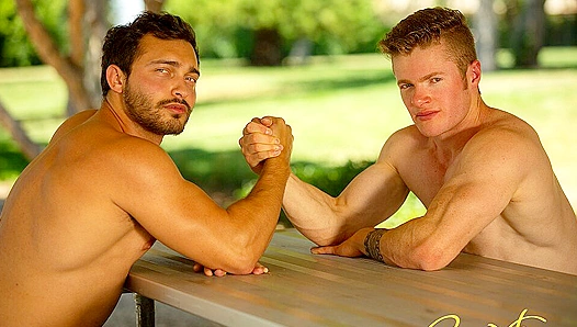 Hard Bodies Clash: Steamy Standing Orgasm Ride – CorbinFisher Men 18+
