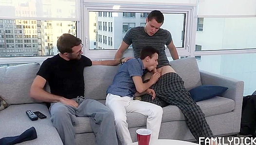 Triple Trouble: Damien Alex Goes Wild in Hot Threesome Action – FamilyDickFrenzy 18+