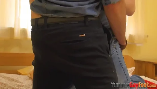 Paul Cums Hard on Dudes Feet After Intense Bareback Fuck – HD