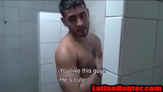 Steamy Latino Shower Surprise Ends in Hot Blowjob Action – 18+