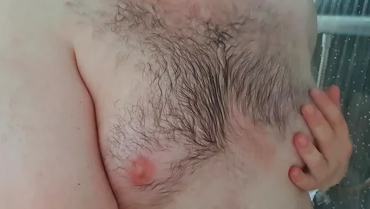 Sopping Wet Chub Rubs His Lush Chest in Steaming Shower—Gay Heat Unleashed