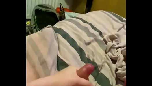 Horny Stud Takes Control: Big Dick Solo Masturbation in Bed – HotGayPorn 18+