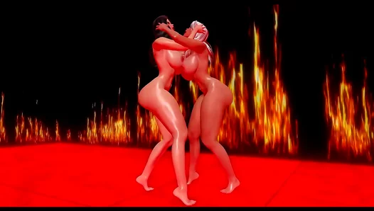 Blonde Brunette Go Head-to-Head in a Fiery Nude Showdown – 18+
