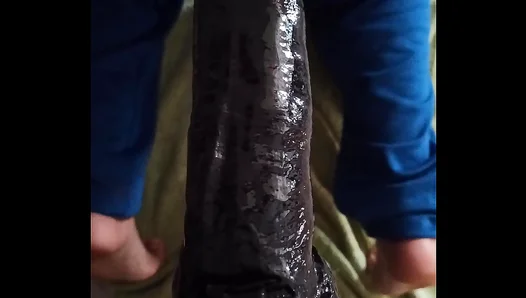 Craving More: Horny Ameteur Gorges Himself on Huge Dildo in Hot Solo Session – 18+