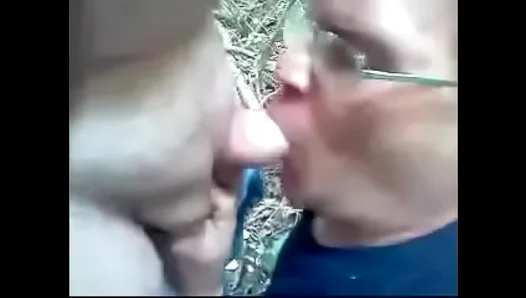 Backwoods Pleasure: Young Stud Rides Hard on Old Mans Thick Dick – 18+
