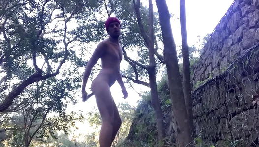 Naked Thrill: Guy Fucks Himself With Dildo Outdoors – Extreme Gay Pleasure 18+