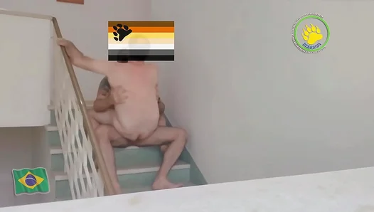 Hot Steamy Encounter on the Stairs – Wild Gay Sex at Home – HotGaySexAtHome