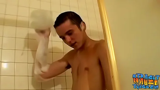 Steaming Wet Skin: Tattoled Hunk JERKS OFF Post-Sauna — Pure Gay Heat (18+)