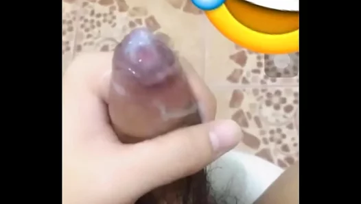 Jacking Off in Public Restroom, Explodes with Massive Cream Pie — Gay Cam Star 18+