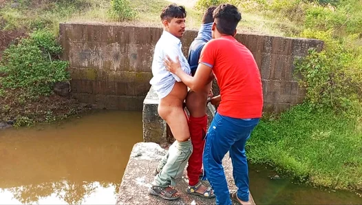 Wild Heat: Hot Twinks Fuck Deep in Forest Threesome – Spicy Hindi Moans 18+