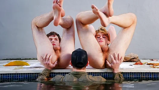 Chore Day Heat: Twink Gags Down Thick Cream – 18+
