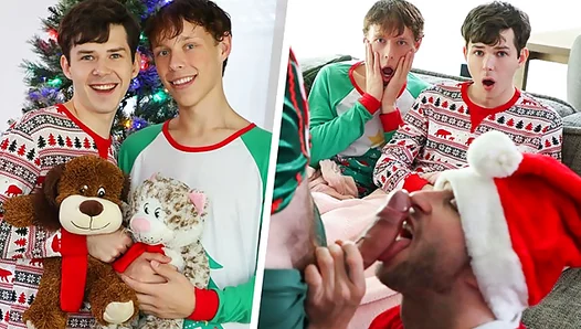 Snuggling Naked with Dakota Danny as They Wait for Santa – Naughty BF Moments 18+