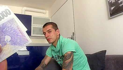 Inked Innocence Pays Off Huge Cock Debt – Tattooed Twunk Takes More Than Loans