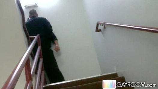 Steamy Stairway Lust: Two Horny Guys Hook Up Blast Thick Loads – GayXXX