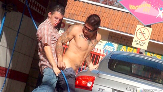 Filthy Fun at the Car Wash: Butt Bandits Seduce Mario Montana – GayXXX