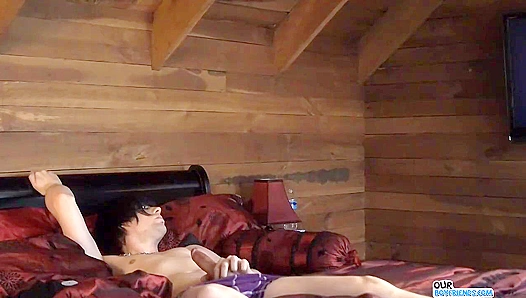 Emo Cutie Jizzes Solo on Bed, Flashing His Thick Hardcock – OurBoyFriends