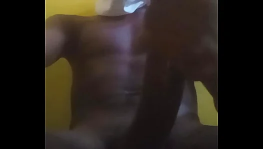 Teen Juggles His Huge Black Cock Cums Hard – Mind-Blowing Solo Ride