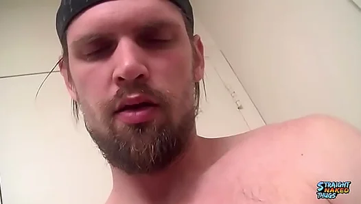 Thick Load Covers the Mirror — Nolans Intense Solo Session – Straight Naked Thugs 18+