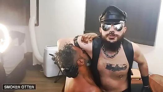 Pierced Top Rides Bareback: Leather, Cigar Armpit Fetish – interracial pig fuck