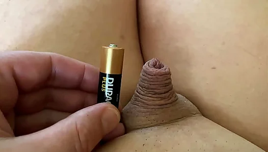 Micro Dick Meets AA Battery – Can He Handle the Size? – GaySizeQuest 18+