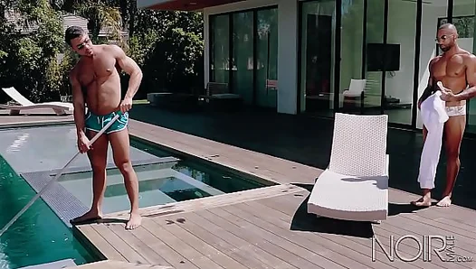 Massive-Cock Domination: Black Stallion Fucks Pool Hottie Seth Santaro Raw – Steamy Gay