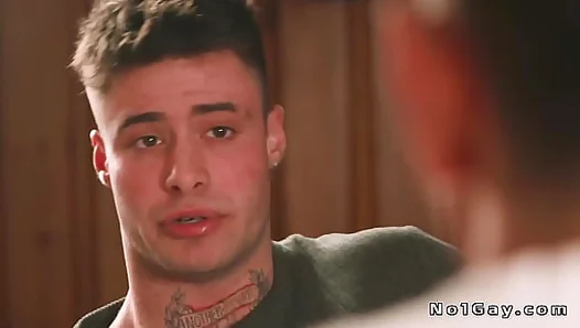 Enzo Mller Sucks Bruce Huxleys Thick Cock in Steamy Dining Room Scene – 18+