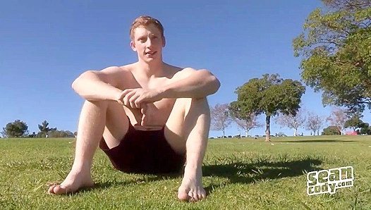 Fiery redhead jerks off his pale hard cock solo — pure passion from SeanCody