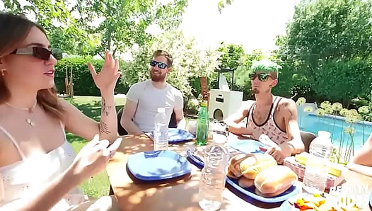 Benjamin Blue Tempts Stepdad at BBQ — Steamy StepFather-StepSon Encounter Begins