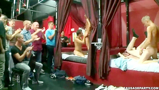 Clothed Guys Watch as Massive Cock Steals the Show – Wild CFNM Hookup XXL 18+