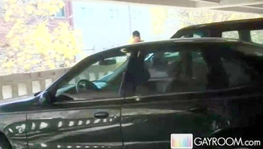 Starving Stud Feasts on Thick Cock in Shadowy Parking Garage – GayXXX